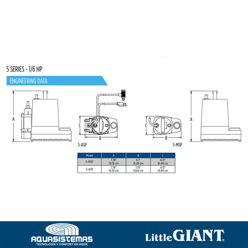 BOMBA PARA FUENTE 5-MSP LITTLE GIANT - Imagen 2