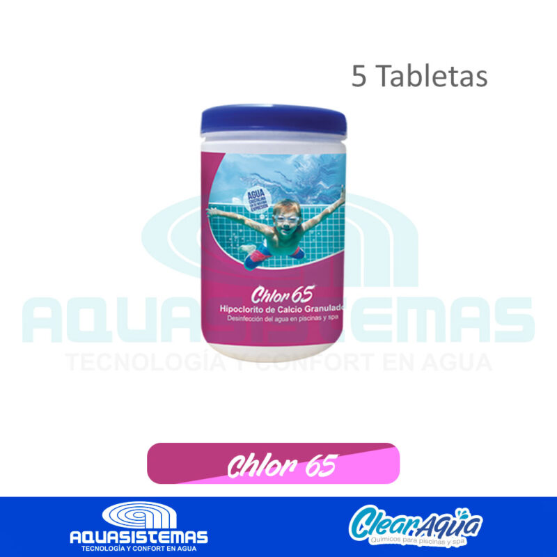 CLORO EN TABLETA 65%, 5 TABS